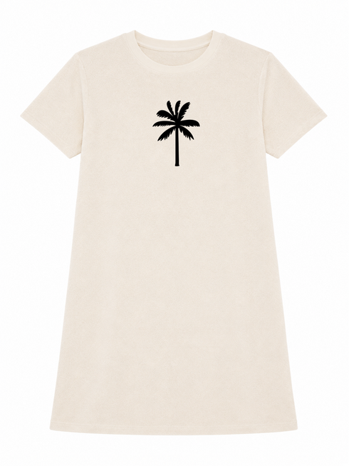 Badstof Dress Palm Black Velvet | NOTE: Levertijd 5-7 werkdagen