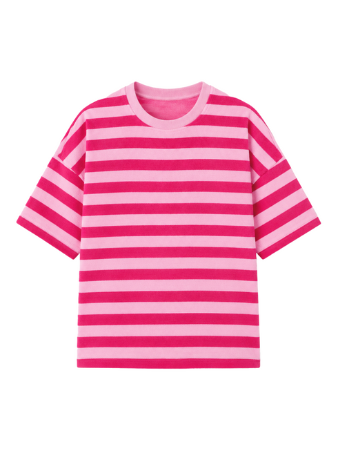Badstof Shirt Striped Red Pink