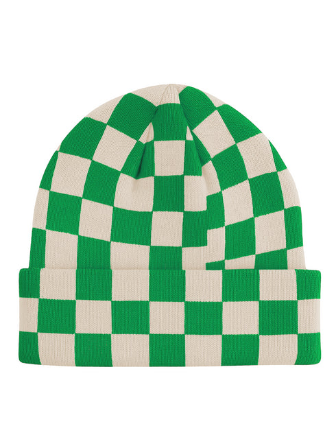 Beanie Square Pattern Green