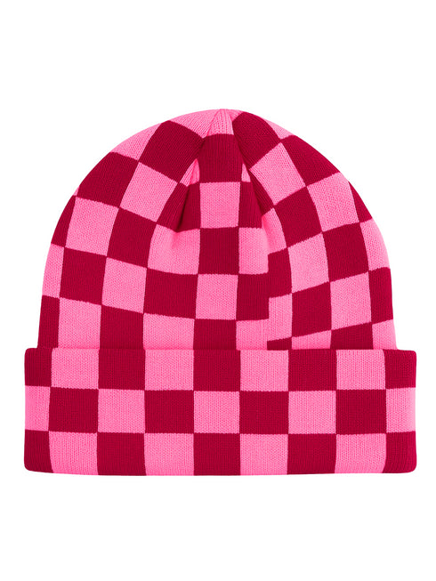 Beanie Square Pattern Pink