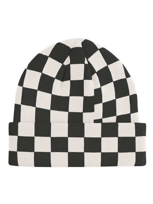 Beanie Square Pattern White