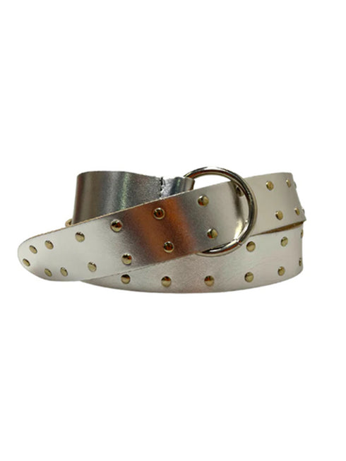 Belt Leather Limited Long Gold Studs