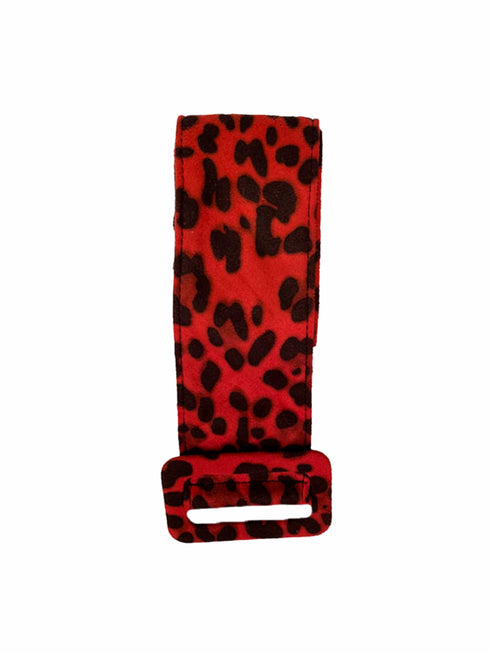 Gürtel Wildleder Rot Leopard