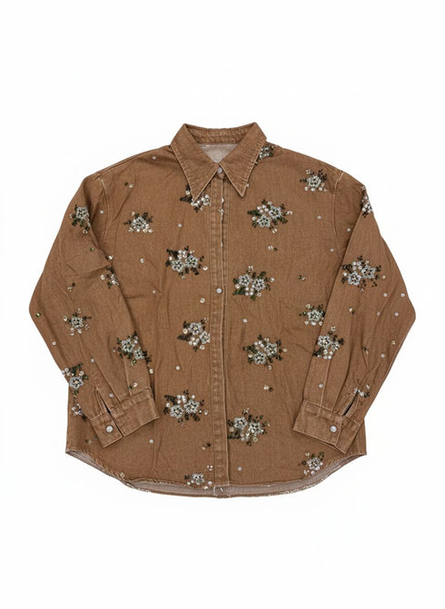 Blouse Flowers Brown