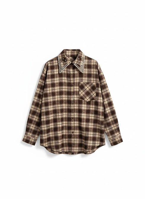Blouse Plaid Brown