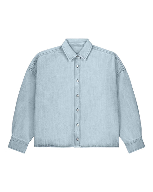 Boxy Blouse Basic Light Blue