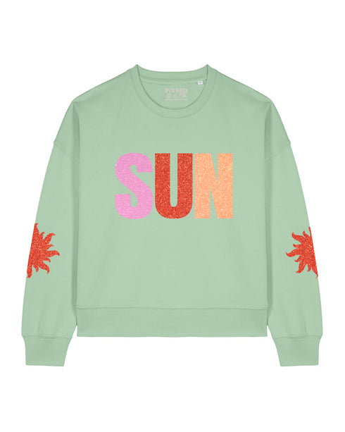 Boxy Sun Gemischter Glitzer - Jadegrün