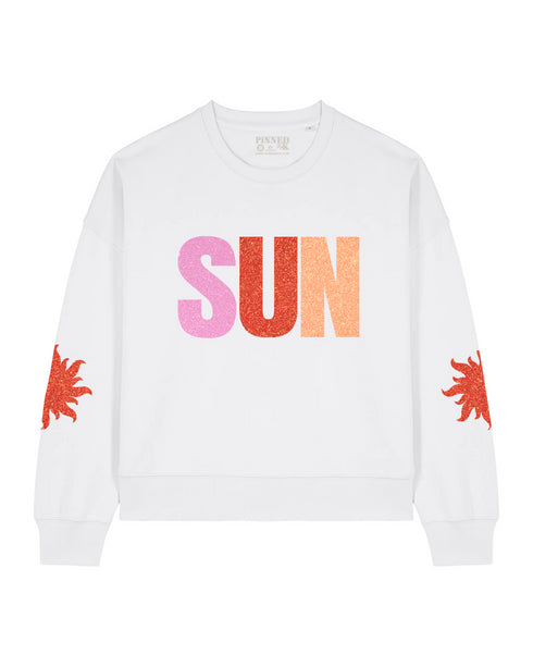 Boxy Sun Gemischter Glitzer - Weiß