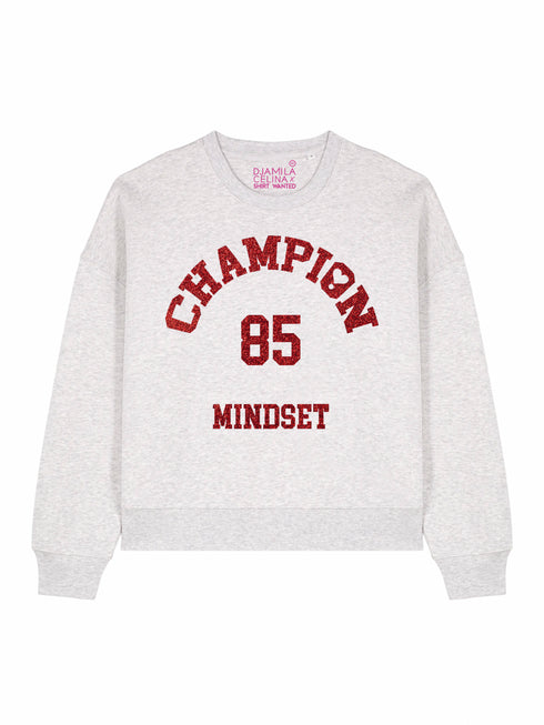 Kastenförmiger Pullover Champion Mindset Burgunder Glitzer