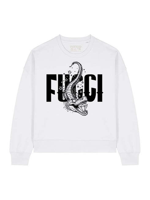 Boxy Pullover Croco Schwarz