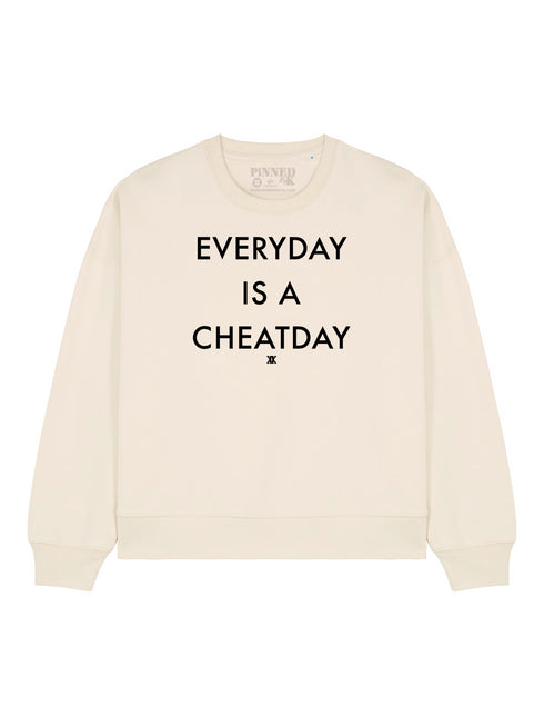 Boxy Sweater Everyday Is A Cheatday Black