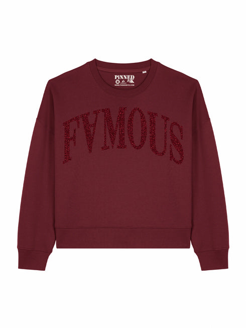 Boxy Pullover Famous Bordeaux Glitter