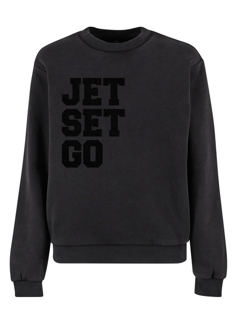 Boxy Sweater Washed Jet Set Go Black Velvet