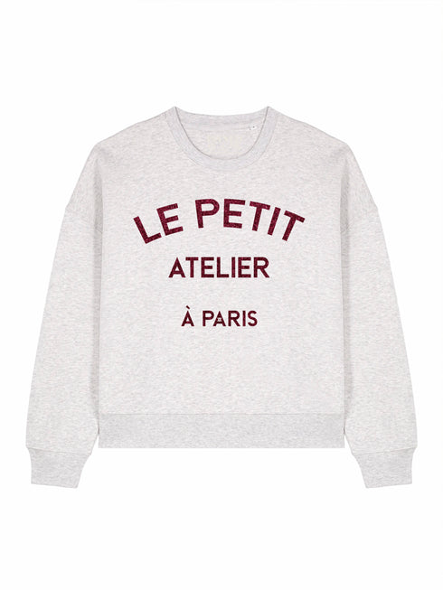 Kastenförmiger Pullover Le Petit Atelier Bordeaux Glitter