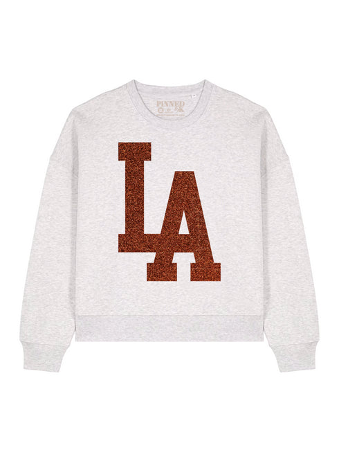 Boxy Sweater Los Angeles Copper Glitter
