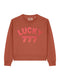 Boxy Sweater Lucky 777 Coral Glitter