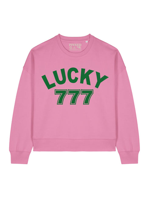 Kastenförmiger Pullover Lucky 777 Grüner Samt