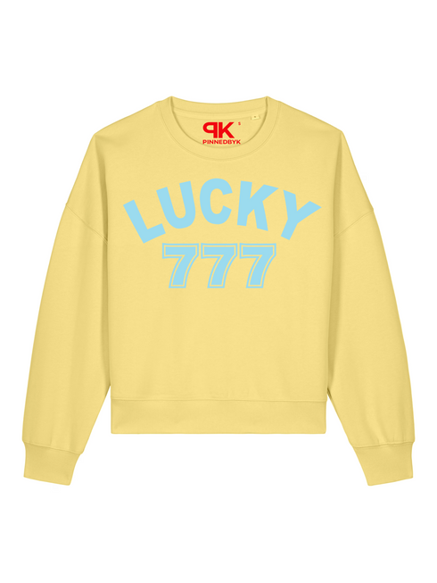 Boxy Sweater Lucky 777 Light Blue Velvet