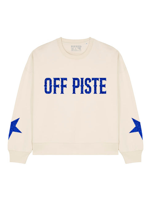 Boxy Sweater Off Piste Dark Blue Glitter