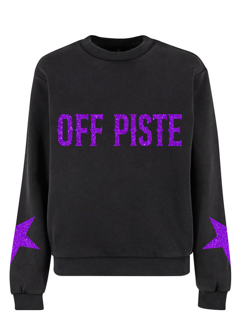 Boxy Sweater Off Piste Purple Glitter