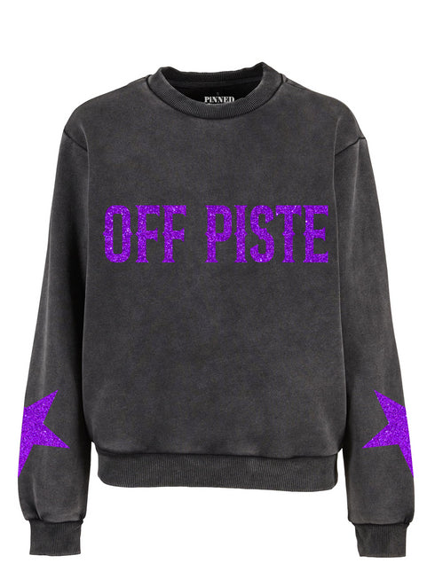 Boxy Sweater Off Piste Purple Glitter