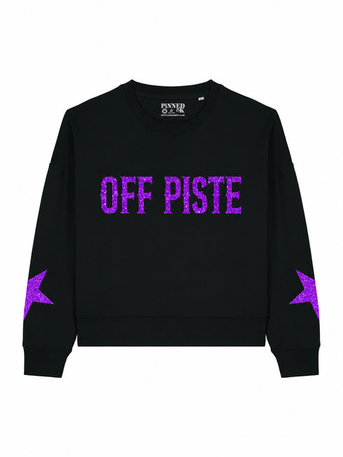 Boxy Sweater Off Piste Purple Glitter