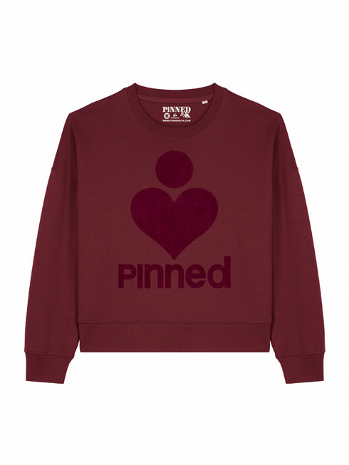 Kastenförmiger Pullover PiNNED Bordeaux Velvet