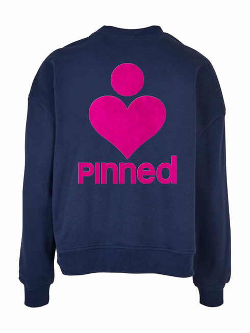 Curve Boxy Sweater PiNNED Neon Pink Samt Rückseite