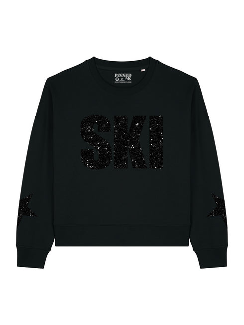 Boxy Sweater Ski Black Glitter