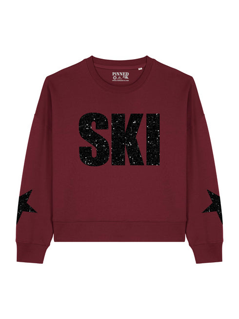 Boxy Sweater Ski Black Glitter