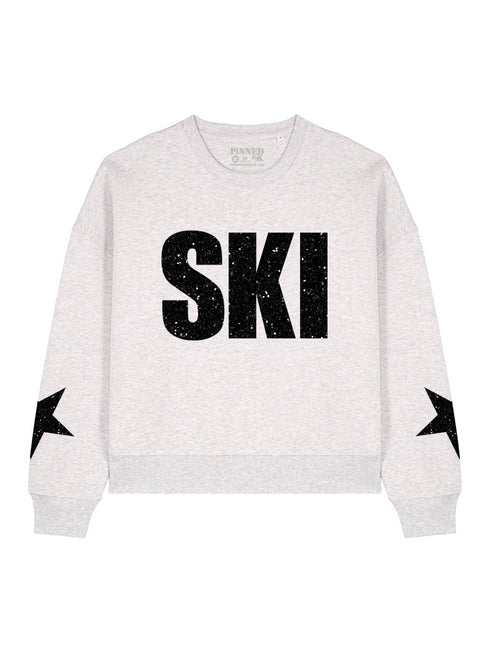 Boxy Sweater Ski Black Glitter