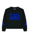 Boxy Sweater Ski Dark Blue Glitter