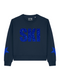 Boxy Sweater Ski Dark Blue Glitter