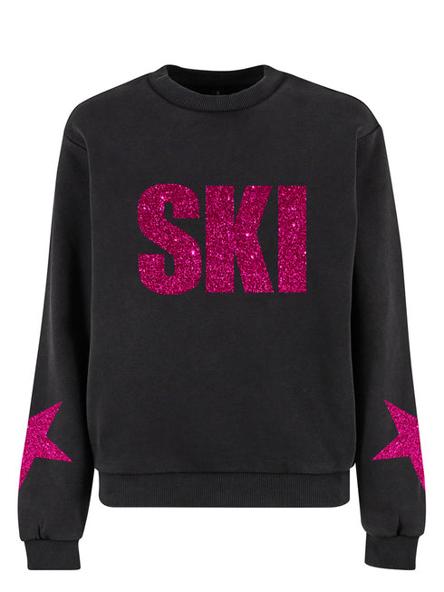 Boxy Sweater Ski Hot Pink Glitter