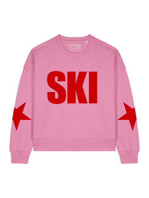 Boxy Sweater Ski Neon Red Velvet