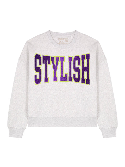 Boxy Sweater Stylish Purple Glitter