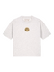 Boxy T-shirt 3D Smiley Gold Glitter - Heather Grey