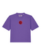 Boxy T-shirt 3D Smiley Red Glitter - Purple