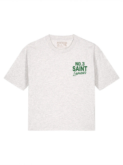 Boxy T-Shirt Saint L'amour Grüner Samt - Heather Grey