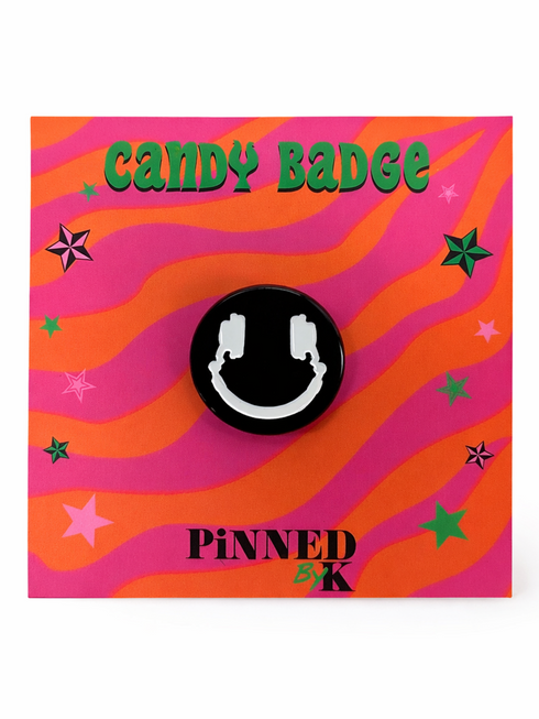 Broche Smiley Black