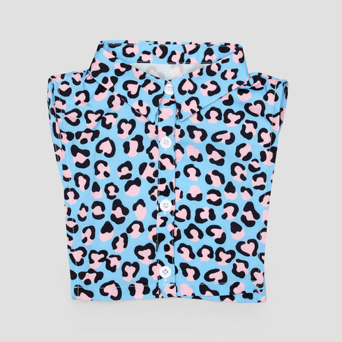 Halsband Kinder Leopard Blau