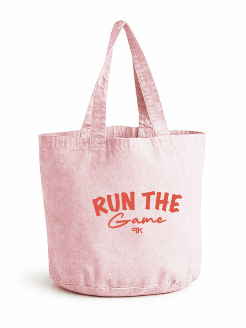 Canvas Bag Washed Run The Game Coral
