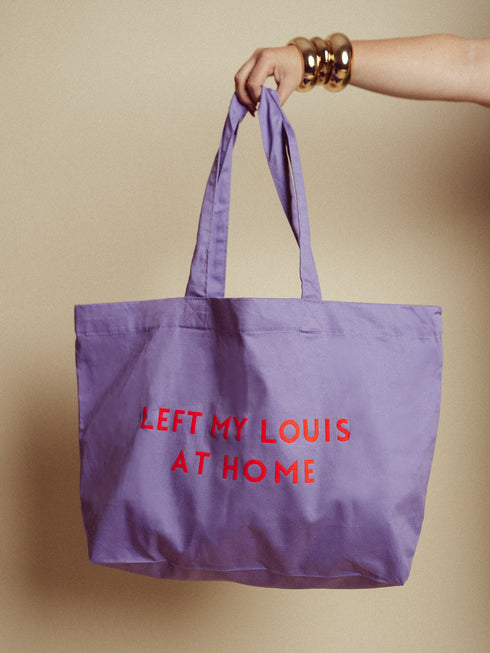 Canvas Shopping Bag Louis Neon Orange Velvet