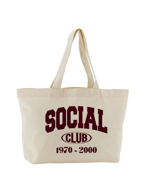 Canvas Shopping Bag Social Club Bordeaux Velvet