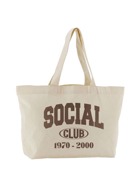 Canvas Shopping Bag Social Club Brown Velvet