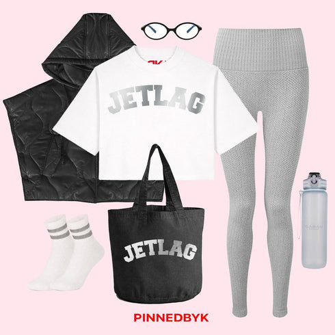 Cropped T-shirt Jetlag Silver Foil