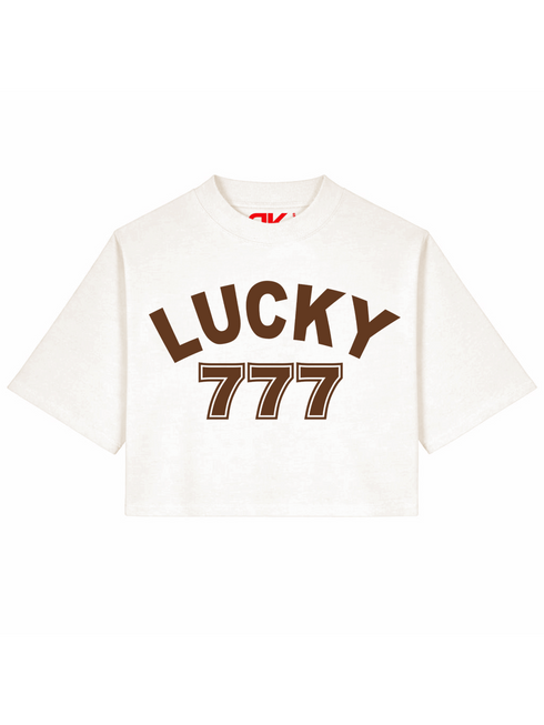 Cropped T-shirt Lucky 777 Brown