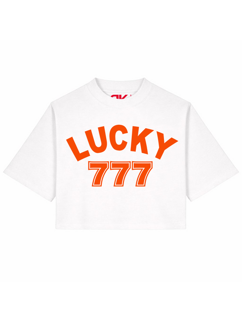 Cropped T-shirt Lucky 777 Orange