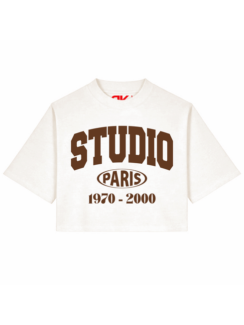 Cropped T-shirt Studio Paris Brown