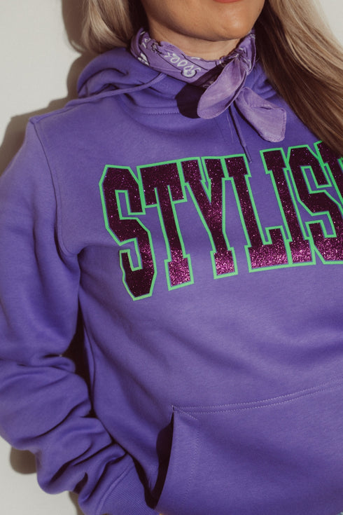 Limited Hoodie Stylish Purple Glitter